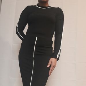 2 pcs long sleeve skirt set